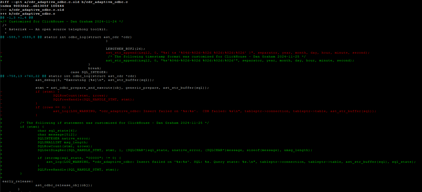 Customizing Asterisk’s cdr_adaptive_odbc Module for ClickHouse CDR Storage